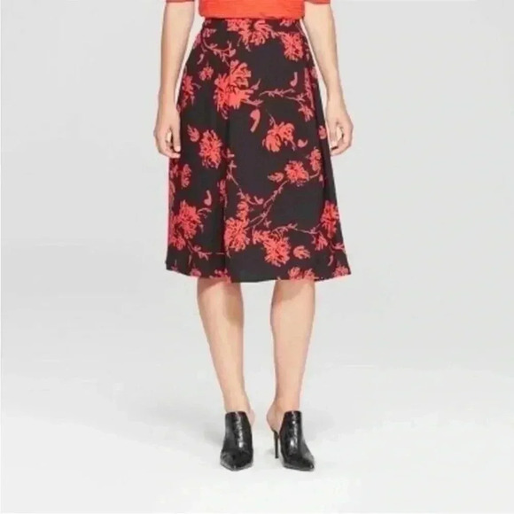 Who What Wear Plus Size Floral Print Birdcage Midi Skirt Size 24W NWT - Picture 1 of 5